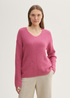 Tom Tailor Knitted Pullover With A V Neckline Pink Velvet Melange - 1042956-35895