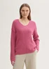 Tom Tailor Knitted Pullover With A V Neckline Pink Velvet Melange