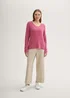 Tom Tailor Knitted Pullover With A V Neckline Pink Velvet Melange