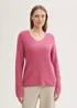 Tom Tailor Knitted Pullover With A V Neckline Pink Velvet Melange