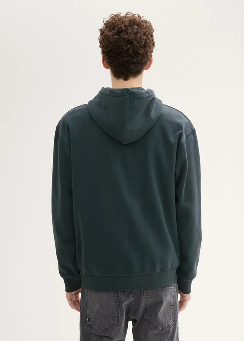 Denim Tom Tailor Hoodie With A Zipper Dark Gable Green
