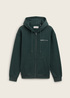 Denim Tom Tailor Hoodie With A Zipper Dark Gable Green - 1038737-10362