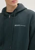 Denim Tom Tailor Hoodie With A Zipper Dark Gable Green
