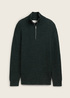 Tom Tailor Troyer Knitted Sweater With Texture Green Colorful Neps - 1043025-36439