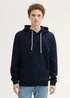 Denim Tom Tailor Hoodie With Logo Embroidery Sky Captain Blue