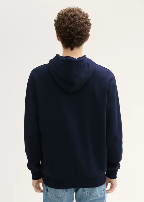 Denim Tom Tailor Hoodie With Logo Embroidery Sky Captain Blue