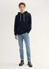 Denim Tom Tailor Hoodie With Logo Embroidery Sky Captain Blue