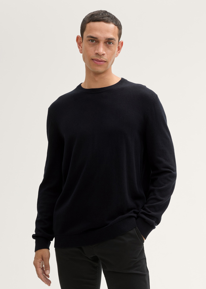 Tom Tailor Knit Sweater In Recycled Cashmere Black - 1043266-29999