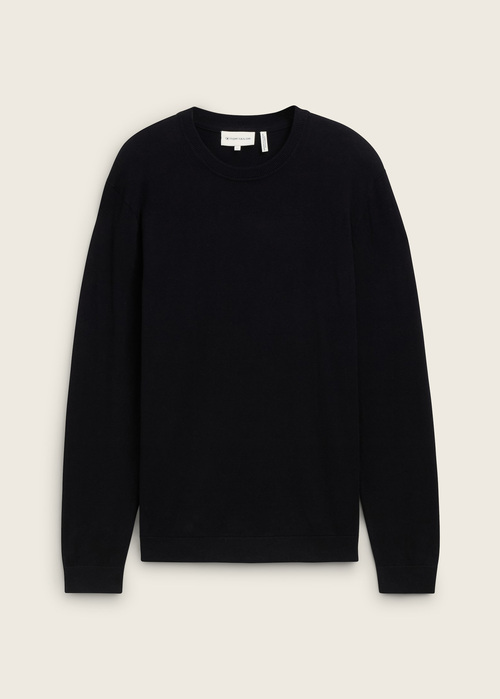 Tom Tailor Knit Sweater In Recycled Cashmere Black - 1043266-29999