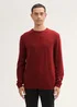 Tom Tailor Knit Sweater In Recycled Cashmere Burgundy Dark Red Melange