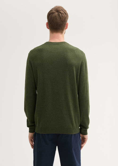 Tom Tailor Knit Sweater In Recycled Cashmere Rosin Green Melange - 1043266-36230