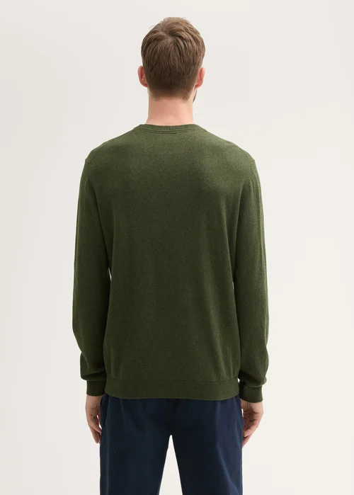 Tom Tailor Knit Sweater In Recycled Cashmere Rosin Green Melange