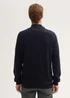 Tom Tailor Troyer Knit Sweater In Recycled Cashmere Knitted Navy Melange