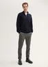 Tom Tailor Troyer Knit Sweater In Recycled Cashmere Knitted Navy Melange