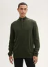 Tom Tailor Troyer Knit Sweater In Recycled Cashmere Rosin Green Melange