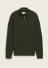 Tom Tailor Troyer Knit Sweater In Recycled Cashmere Rosin Green Melange
