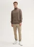 Tom Tailor Turtleneck Cashmere Sweater Wood Brown Melange