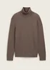 Tom Tailor Turtleneck Cashmere Sweater Wood Brown Melange