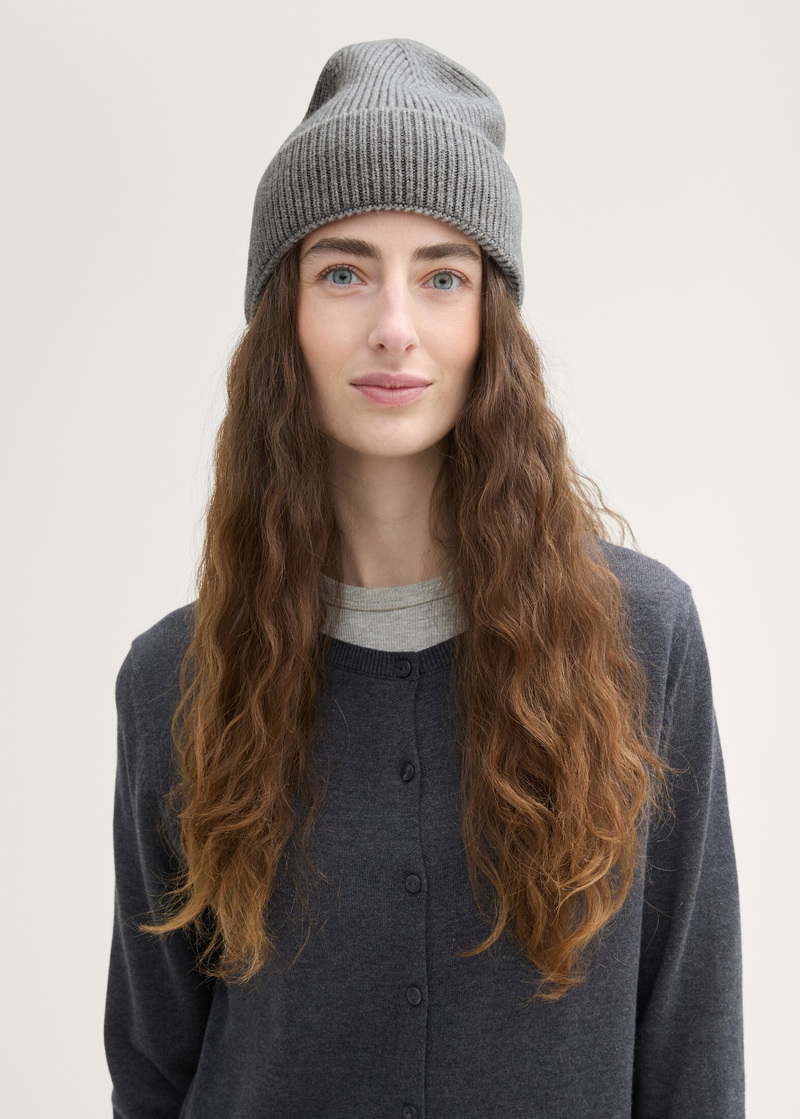 Tom Tailor Winter Cap Medium Silver Grey Melange - 1043012-21373