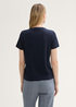 Tom Tailor Printed T Shirt With Organic Cotton True Navy Blue - 1043104-10876