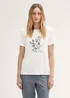 Tom Tailor Printed T Shirt With Organic Cotton Soft Ecru