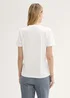 Tom Tailor Printed T Shirt With Organic Cotton Soft Ecru