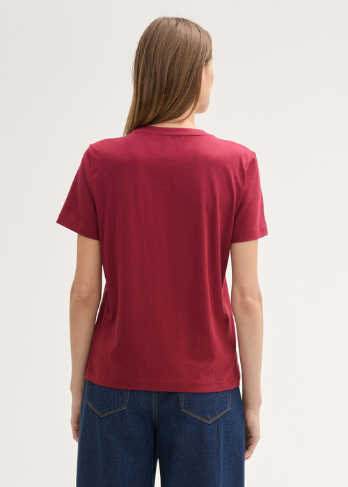 Tom Tailor Printed T Shirt With Organic Cotton Deep Red - 1043104-35930