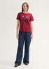 Tom Tailor Printed T Shirt With Organic Cotton Deep Red