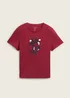 Tom Tailor Printed T Shirt With Organic Cotton Deep Red
