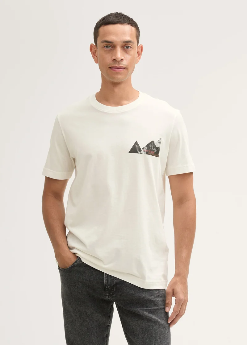 Tom Tailor T Shirt With A Photo Print Off White