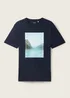 Tom Tailor T Shirt With A Photo Print Sky Captain Blue