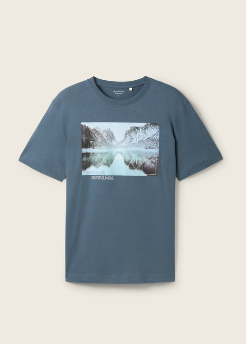 Tom Tailor T Shirt With A Photo Print Stormy Blue - 1043994-27604