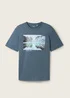 Tom Tailor T Shirt With A Photo Print Stormy Blue