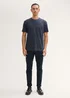 Tom Tailor C Neck T Shirt Sky Captain Blue White Melange