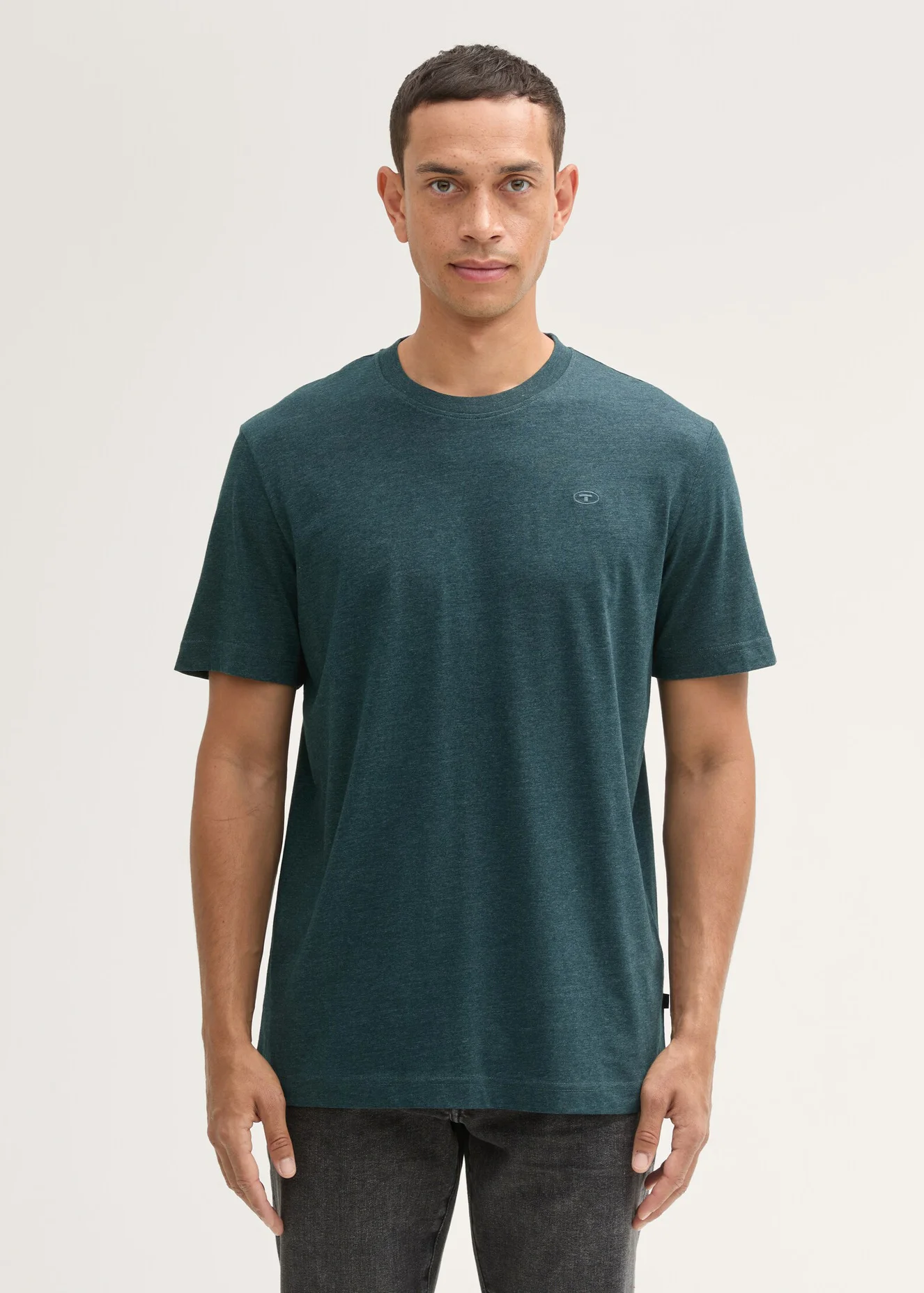 Tom Tailor C Neck T Shirt Deep Green Lake Melange