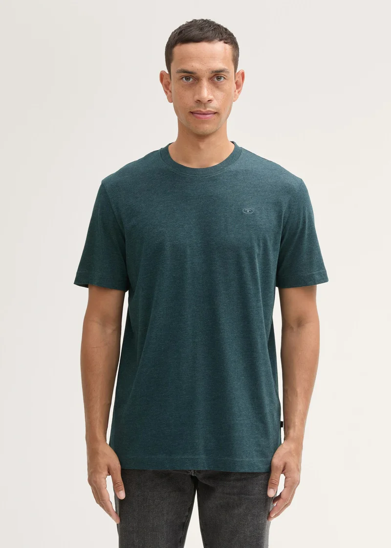 Tom Tailor C Neck T Shirt Deep Green Lake Melange