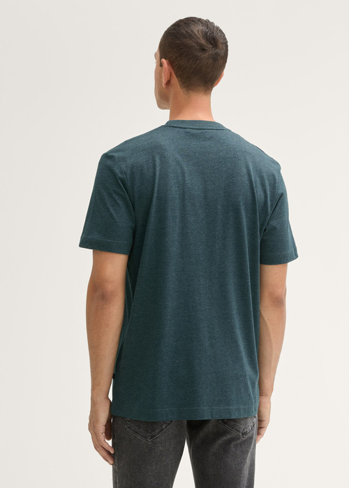 Tom Tailor C Neck T Shirt Deep Green Lake Melange - 1044016-24704