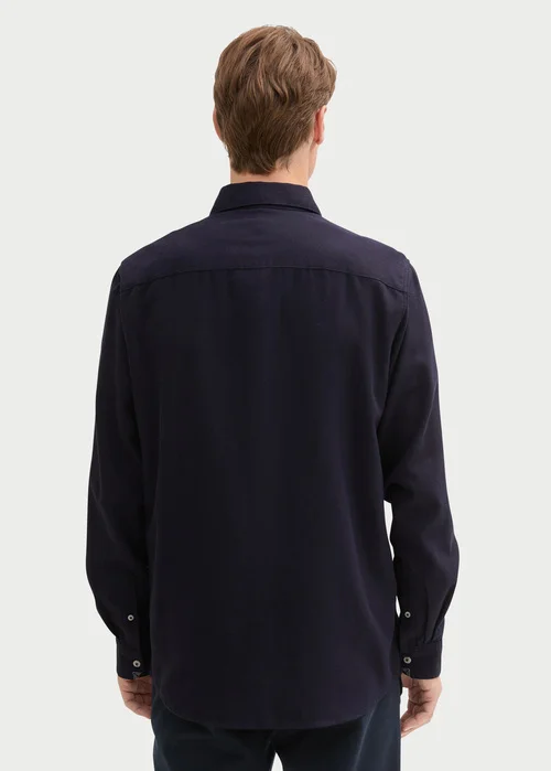Tom Tailor Shirt With A Mlange Look Knitted Navy Melange