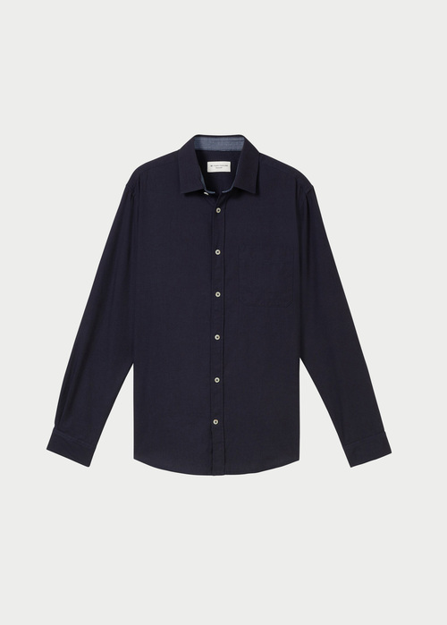 Tom Tailor Shirt With A Mlange Look Knitted Navy Melange - 1042659-13160