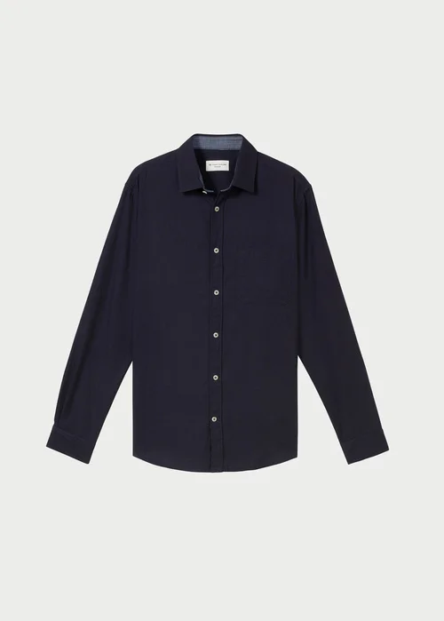 Tom Tailor Shirt With A Mlange Look Knitted Navy Melange