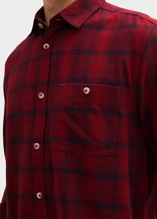 Tom Tailor Shirt In A Checked Pattern Burgundy Navy Check