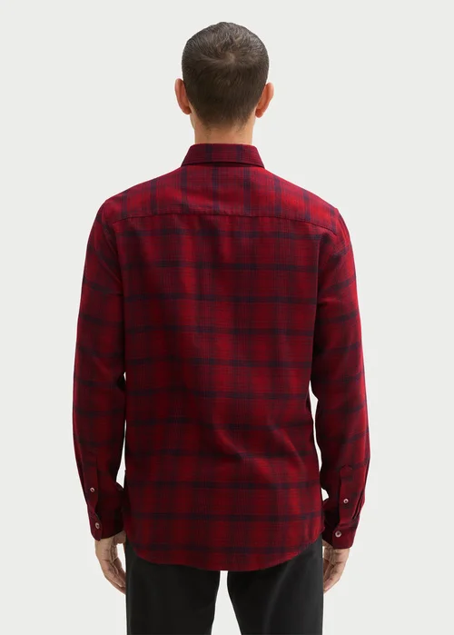 Tom Tailor Shirt In A Checked Pattern Burgundy Navy Check