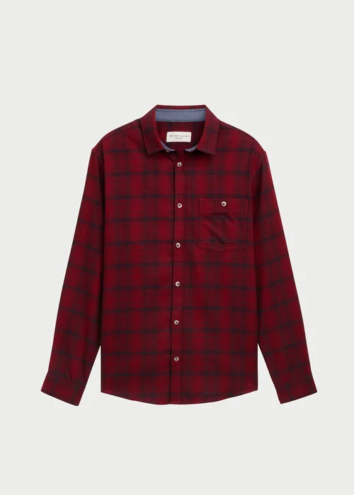 Tom Tailor Shirt In A Checked Pattern Burgundy Navy Check