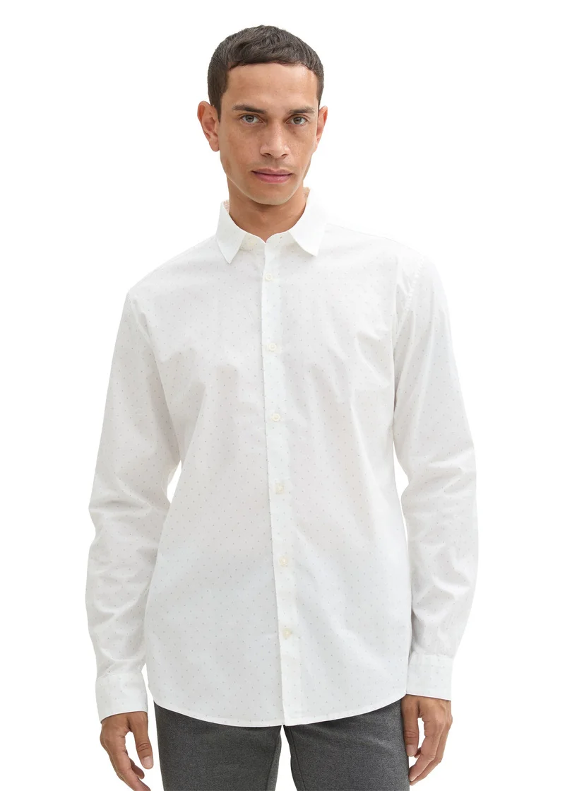 Tom Tailor Stretch Shirt White Dot Design