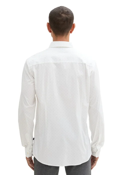 Tom Tailor Stretch Shirt White Dot Design