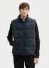 Tom Tailor Puffer Vest With A Corduroy Look Dark Gable Green