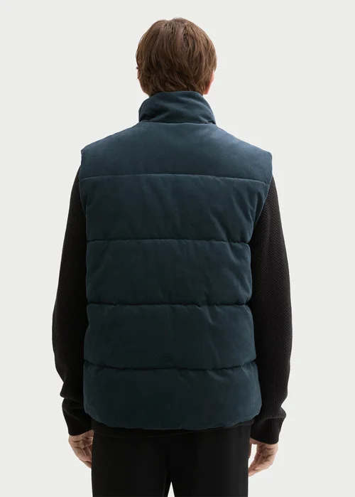 Tom Tailor Puffer Vest With A Corduroy Look Dark Gable Green