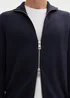 Tom Tailor Double Zip Sweater Knitted Navy Melange