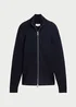 Tom Tailor Double Zip Sweater Knitted Navy Melange