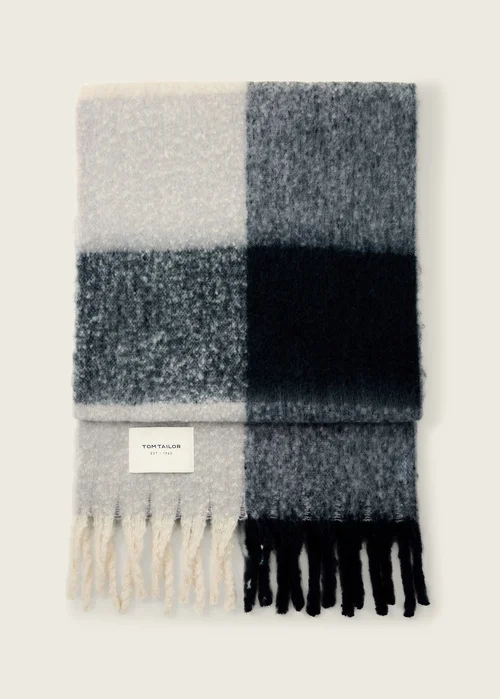 Tom Tailor Soft Scarf With A Check Pattern Navy Creme Check